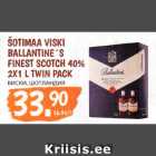 Alkohol - ŠOTIMAA VISKI
BALLANTINE´S
FINEST SCOTCH 40%
2X1 L TWIN PACK