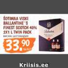 Allahindlus - ŠOTIMAA VISKI
BALLANTINE´S
FINEST SCOTCH 40%
2X1 L TWIN PACK