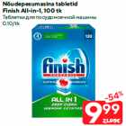 Nõudepesumasina tabletid
Finish All-in-1, 100 tk
