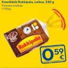 Koorikleib Rukkipala, Leibur, 330 g
