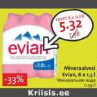 Allahindlus - Mineraalvesi
Evian, 6 x 1,5 l