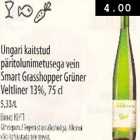 Ungari kaitstud päritolunimestusega vein Smart Grasshopper Grüner Veltliner