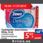 Allahindlus - Tualettpaber Zewa Deluxe, White, 24 tk