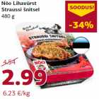 Nõo Lihavürst
Straussi šnitsel
480 g
