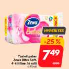 Tualettpaber
Zewa Ultra Soft,
4-kihiline, 16 rulli
