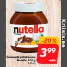 Allahindlus - Šokolaadi-pähklikreem
Nutella, 600 g