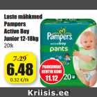 Mähkmed - Laste mähkmed
Pampers
Active Boy
Junior 12-18kg
20tk