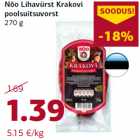 Nõo Lihavürst Krakovi
poolsuitsuvorst
270 g