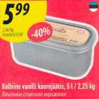 Allahindlus - Balbino vanilli koorejäätis, 5 l/2,25 kg