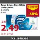 Магазин:Comarket,Скидка:Туалетная бумага
Zewa Deluxe Pure White