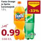 Прохладительные напитки Fanta Orange
и Sprite