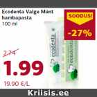 Allahindlus - Ecodenta Valge Münt
hambapasta
100 ml