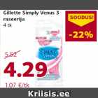 Gillette Simply Venus 3
raseerija
4 tk