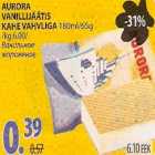 Aurora vanillijäätis kahe vahvliga