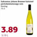 Saksamaa Johann Brunner kaitstud päritolunimetusega vein Riesling