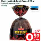 Allahindlus - Must rukkileib Eesti Pagar, 390 g
