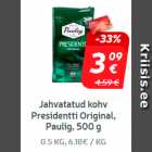 Jahvatatud kohv
Presidentti Original,
Paulig, 500 g