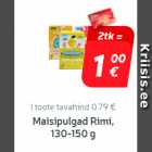 Магазин:Hüper Rimi, Rimi, Mini Rimi,Скидка:Кукурузные палочки
Rimi, 130-150 г