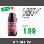 PÄIKESEMARJA MUSTSÕSTRAMAITSELINE SIIRUP 1L