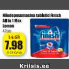 Allahindlus - Nõudepesumasina tabletid Finish All in 1 Max Lemon 42 tab