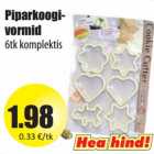 Piparkoogivormid 6 tk komplektis