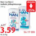 Nan 3 ja Nan 2 imikute jätkupiimasegu