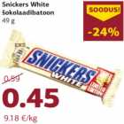 Allahindlus - Snickers White šokolaadibatoon