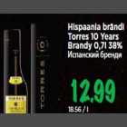 Allahindlus - Hispaania brändi Torres 10 Years Brandy 0,7l 38%