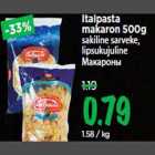 Italpasta makaron 500g sakiline sarveke, lipsukujuline

