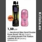 Allahindlus - Fa deodorant Меn Sport Double Power Boost 150 ml või rulldeodorant Pink Passion naistele 50 ml 