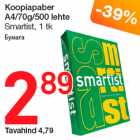 Koopiapaber
A4/70g/500 lehte