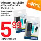 Akupank must/hõbe
või must/roheline