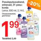Pesuloputusvahend,
erinevad, 31 pesukorda