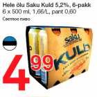 Hele õlu Saku Kuld 5,2%, 6-pakk