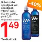 Allahindlus - Suhkruvaba
spordijook või
spordijook