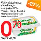 Allahindlus - Vähendatud rasvasisaldusega
margariin 60%