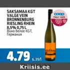SAKSAMAA KGT VALGE VEIN BRONNENBURG RIESLING RHEIN