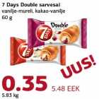 7 Days Double sarvesai vanilje-mureli, kakao-vanilje 60 g