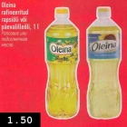 Oleina rafineeritud rapsiõli või päevalilleõli, 1 l