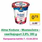Alma Kodune - Mustasõstra - vaarikajogurt 2,8% 380 g