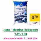 Alma - Mustika joogijogurt 1,5% 1 kg