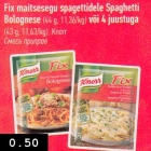 Allahindlus - Fix maitsesegu spagettidele Spaghetti Bolognese (44 g) või 4 juustuga (43 g) Knorr