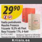 Allahindlus - Itaalia poolvahuvein Maschio Prosecco
Frizzante 10,5% või Pinot Rosa Frizzante 11%, 6-kast