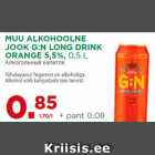 Allahindlus - MUU ALKOHOOLNE
JOOK G:N LONG DRINK
ORANGE 5,5%, 0,5 L