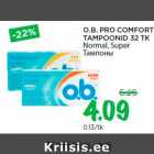 Allahindlus - O.B. PRO COMFORT
TAMPOONID 32 TK