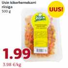 Usin kikerhernekarri
riisiga
500 g