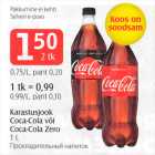 Allahindlus - Karastusjook Coca-Cola või Coca-Cola Zero, 1 l