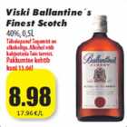 Allahindlus - Viski Ballantine´s
Finest Scotch
40%, 0,5L