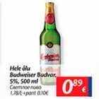 Allahindlus - Hele õlu Budweiser Budvar