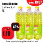 Allahindlus - Rapsiõli Oilio (rafineeritud)
1L

